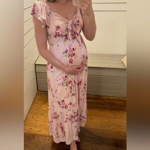 Pink floral maxi